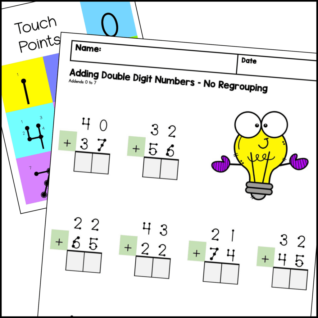 Teaching addition with visual supports: highlight the operation to draw attention